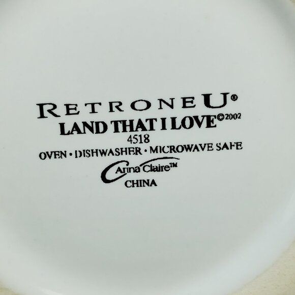 Retroneu Land That I Love Soup Cereal Bowls Patriotic Teddy Bear Pedestal Bowls - Picture 8 of 8